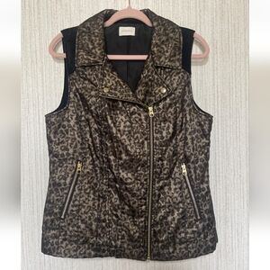 Chico's Size Medium? Animal Print Winter Vest Sparkly